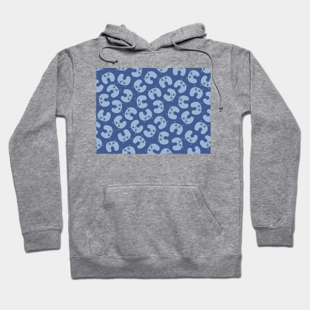 Pempuch Blue Bunny Pattern Hoodie by XOOXOO